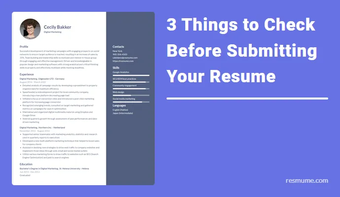 3 Things to Check Before Submitting Your Resume