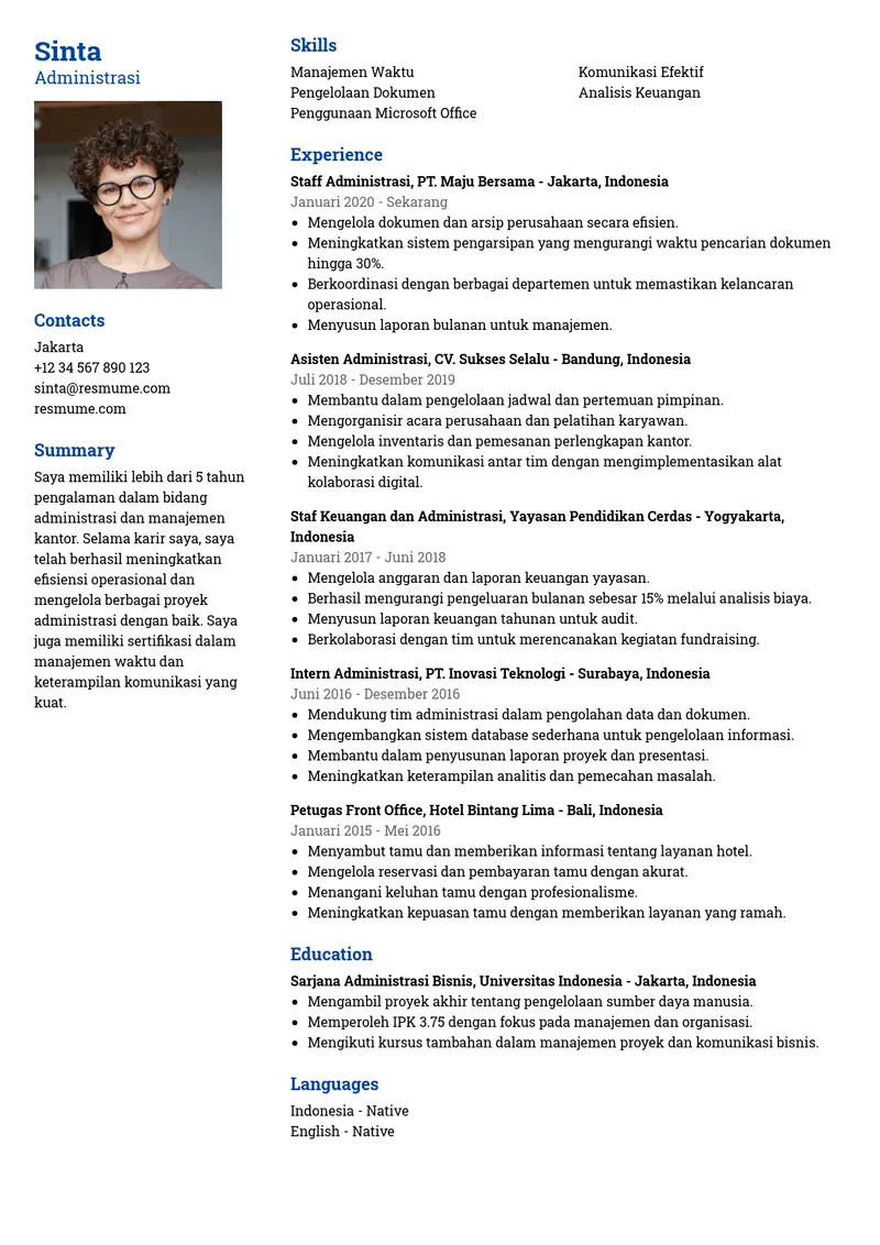 Contoh CV administrasi halaman 4