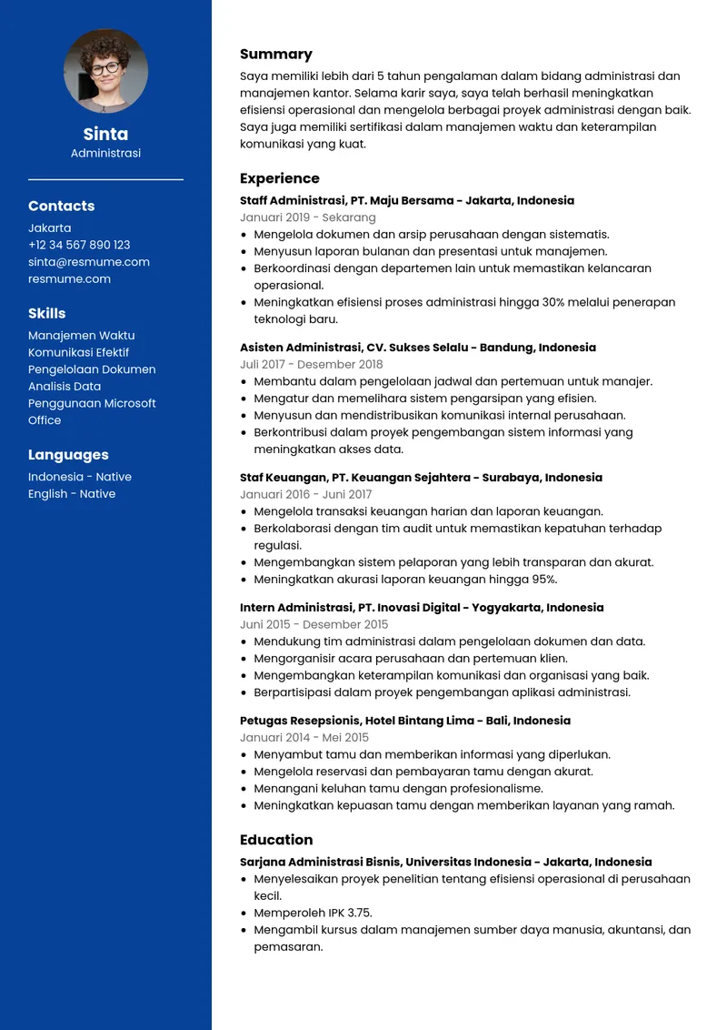 Contoh CV administrasi halaman 6