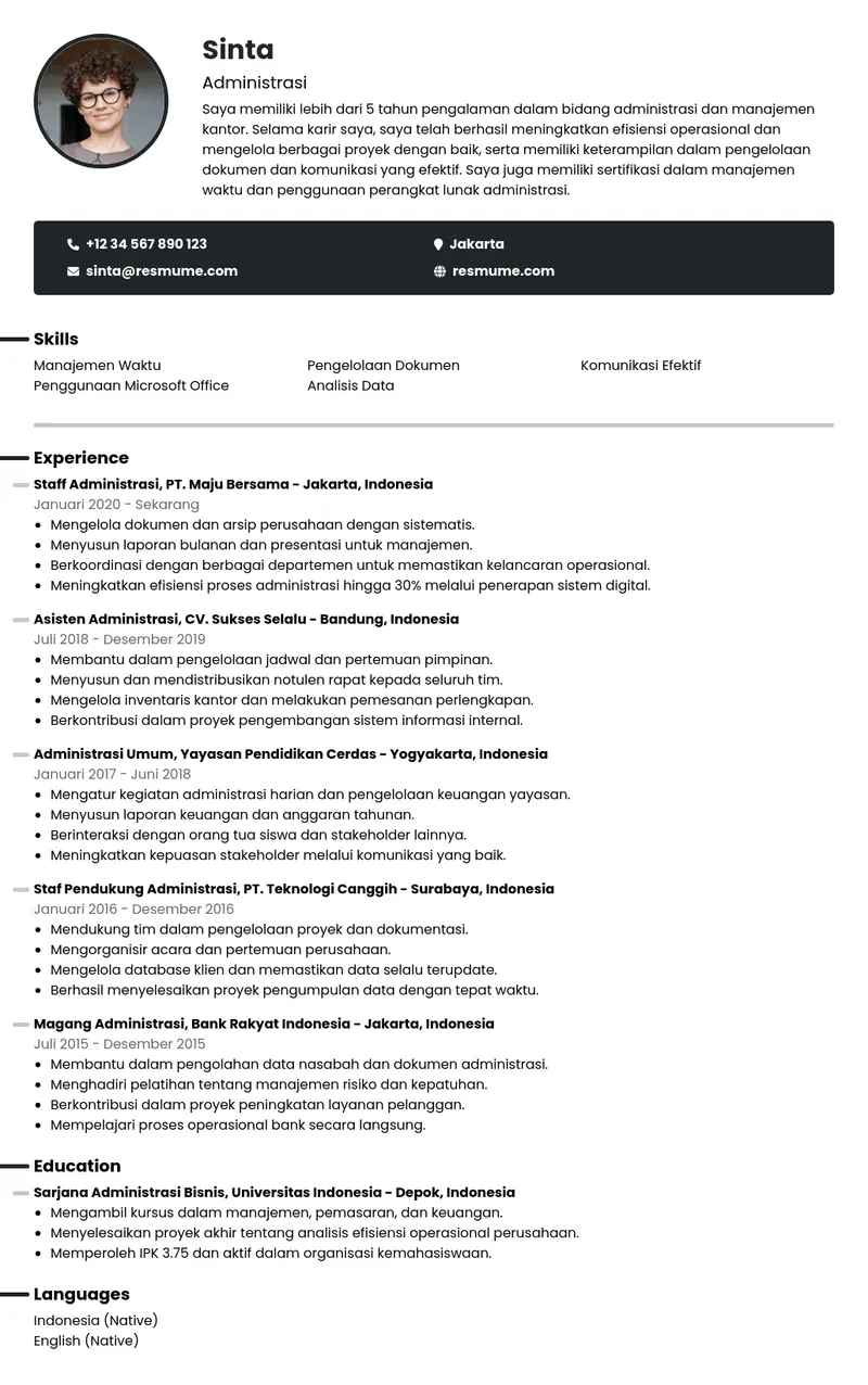 Contoh CV administrasi halaman 7