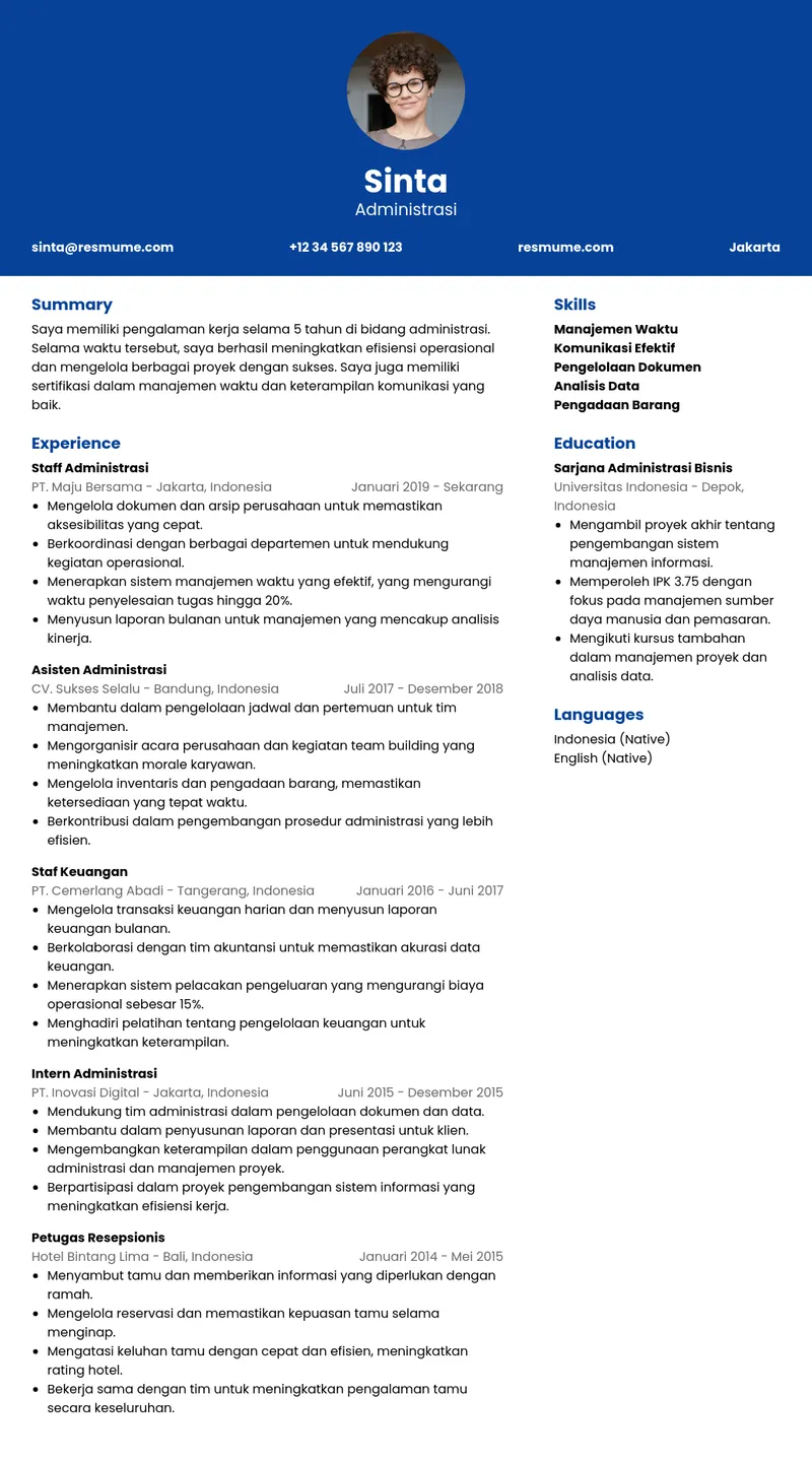 Contoh CV administrasi halaman 10