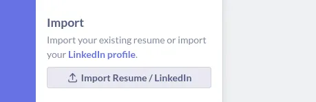 Import LinkedIn PDF into Resmume